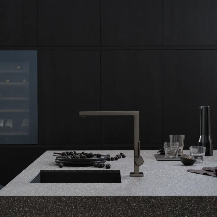 Dornbracht lot design series inspiration kitchen kitchen faucet brushed dark platinum