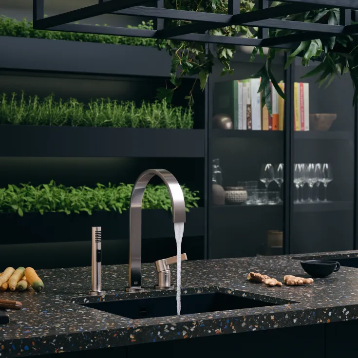 Dornbracht mem design series inspiration kitchen kitchen faucet brushed platinum